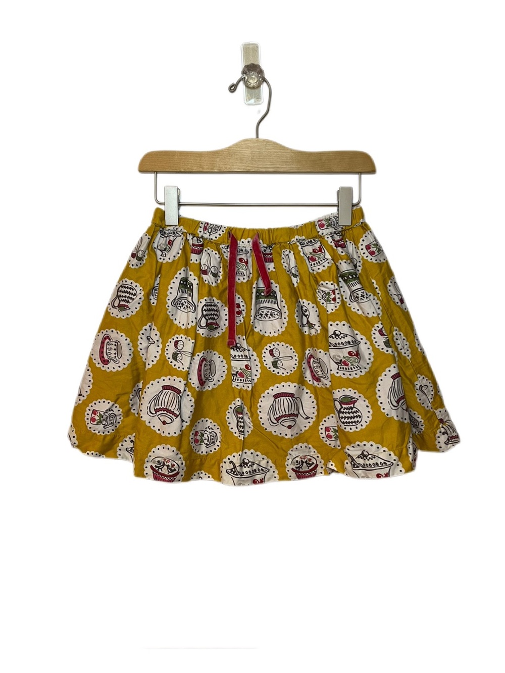 Mini Boden Girls 6-7 Mustard Yellow Tea Party Skirt